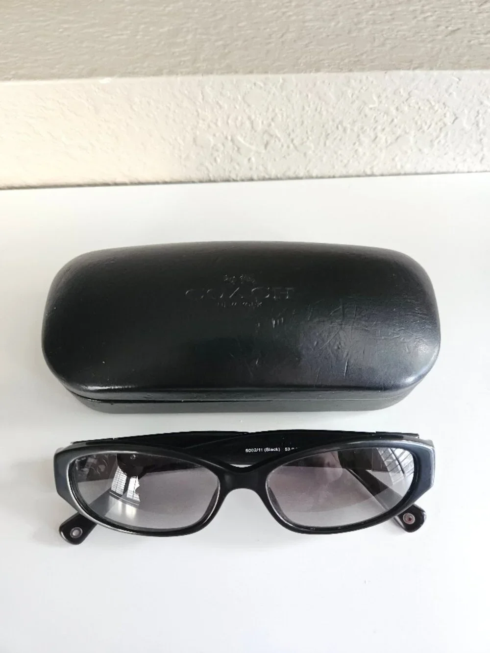 Coach Hope black and silver women's oval sunglasses HC8012 size 53-15-140